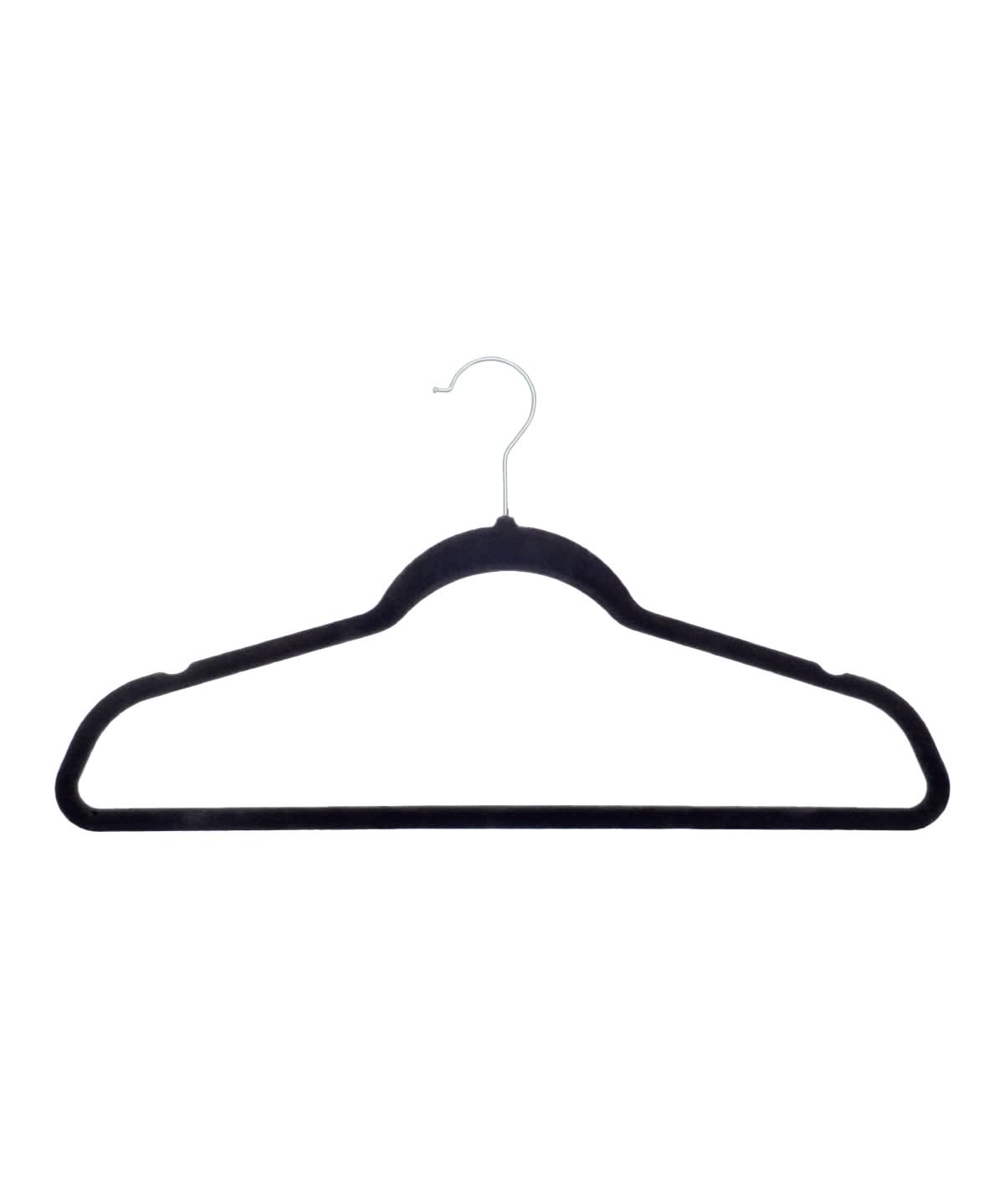 Home &amp; Living Velvet effect coat hangers 25 pack HL060 - Black One size - Customisable Accessories