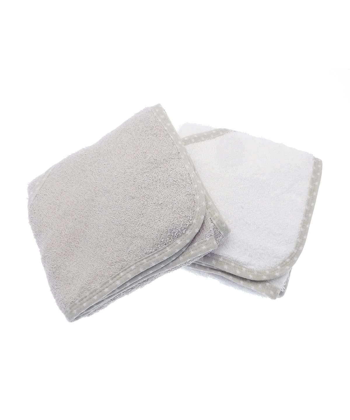 Home &amp; Living Baby hooded towel 2 pack HL182 - White Grey One size - Customisable Towels