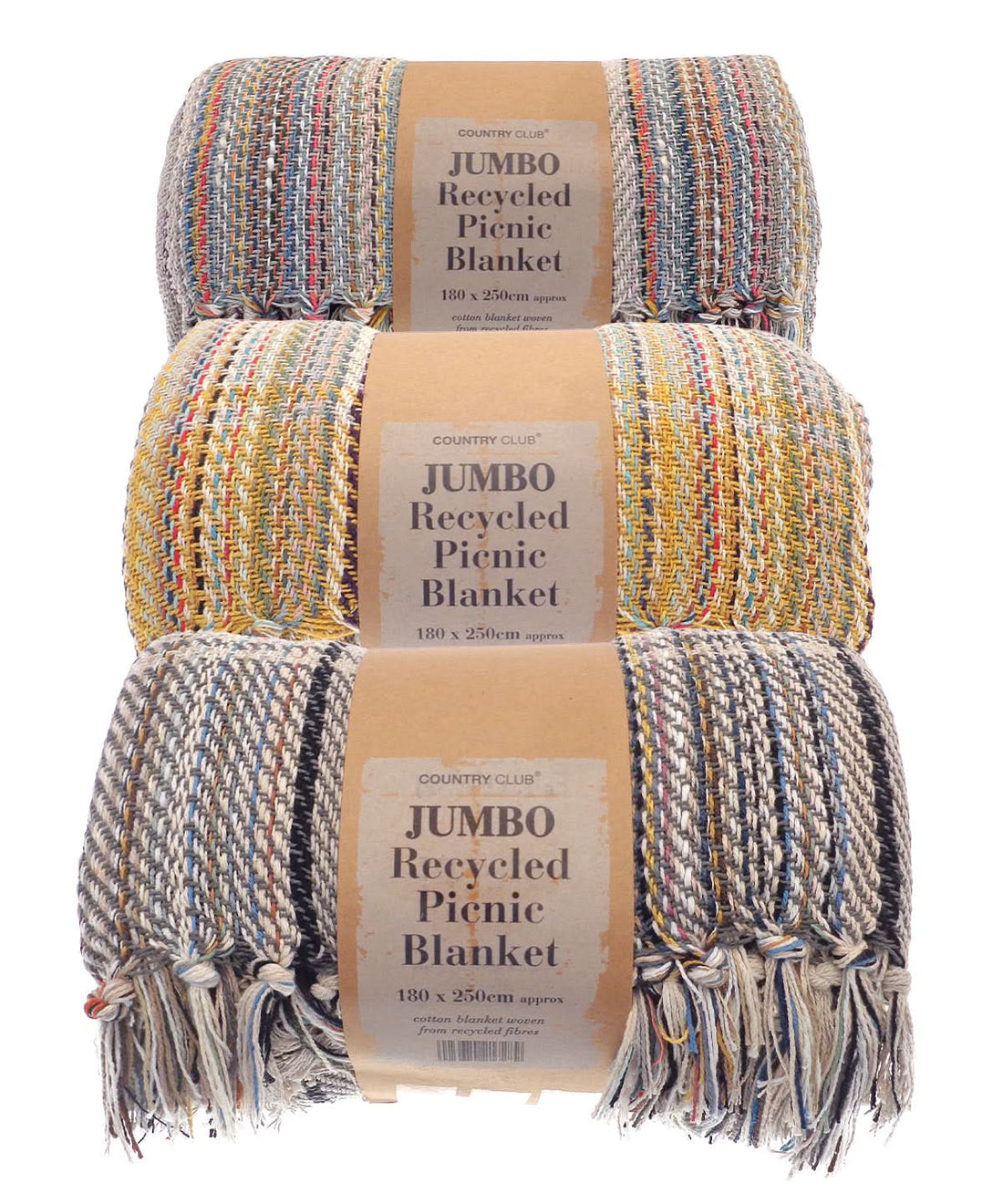 Home &amp; Living Jumbo recycled picnic blanket HL207 - Mixed Fabric Colour One size - Customisable Blanket