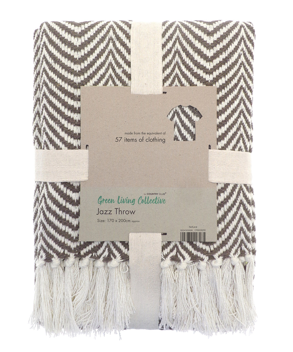 Recycled mixed-fabric throw - HL225 - Natural One size - Customisable Blankets