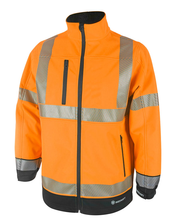 Deltic Beeswift Deltic Hi Vis Two Tone Soft Shell Jacket Hvtt040 - Orange Black - Customisable Jacket
