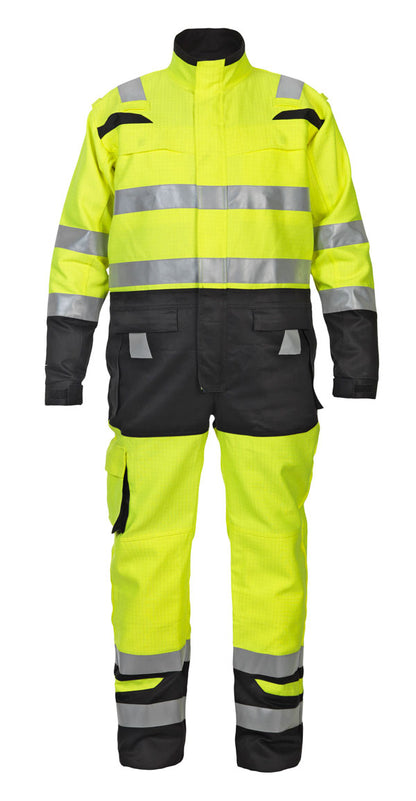 Hyd Trendy Hv Stretch Hydrowear Hove Hi Vis Two Tone Coverall Hyd048471 - SaturnYellow Black 42 - Customisable Coveralls