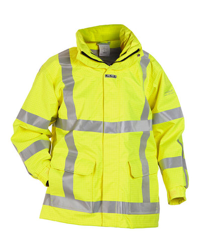 Hyd Sns Milti Norm Hydrowear Markelo Multi Sns Fire Retardant Hi Vis Anti Static Waterproof Parka Jacket Hyd073000 - Saturn Yellow - Customisable Jacket
