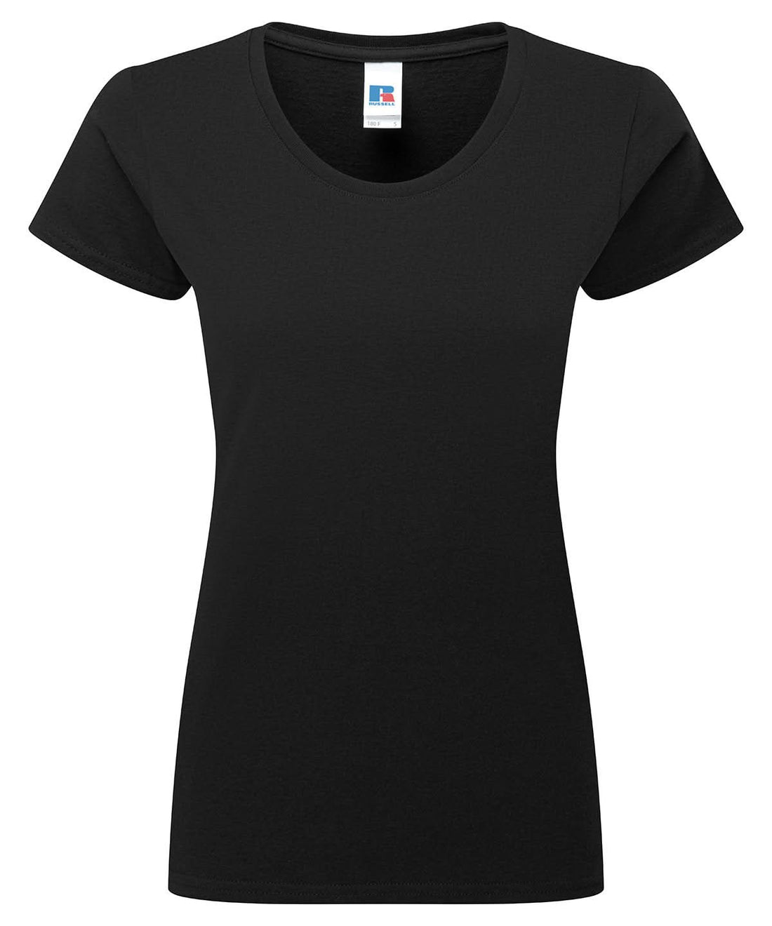 Russell Short Sleeve Europe Womens authentic classic t shirt J180F - Black - Customisable T-Shirt