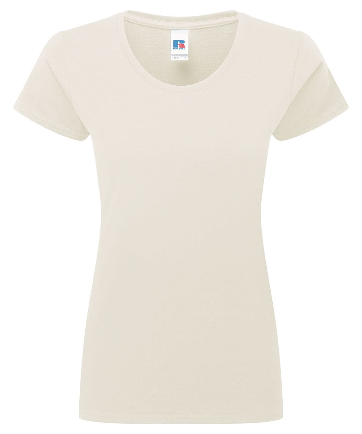 Russell Short Sleeve Europe Womens authentic classic t shirt J180F - Natural - Customisable T-Shirt