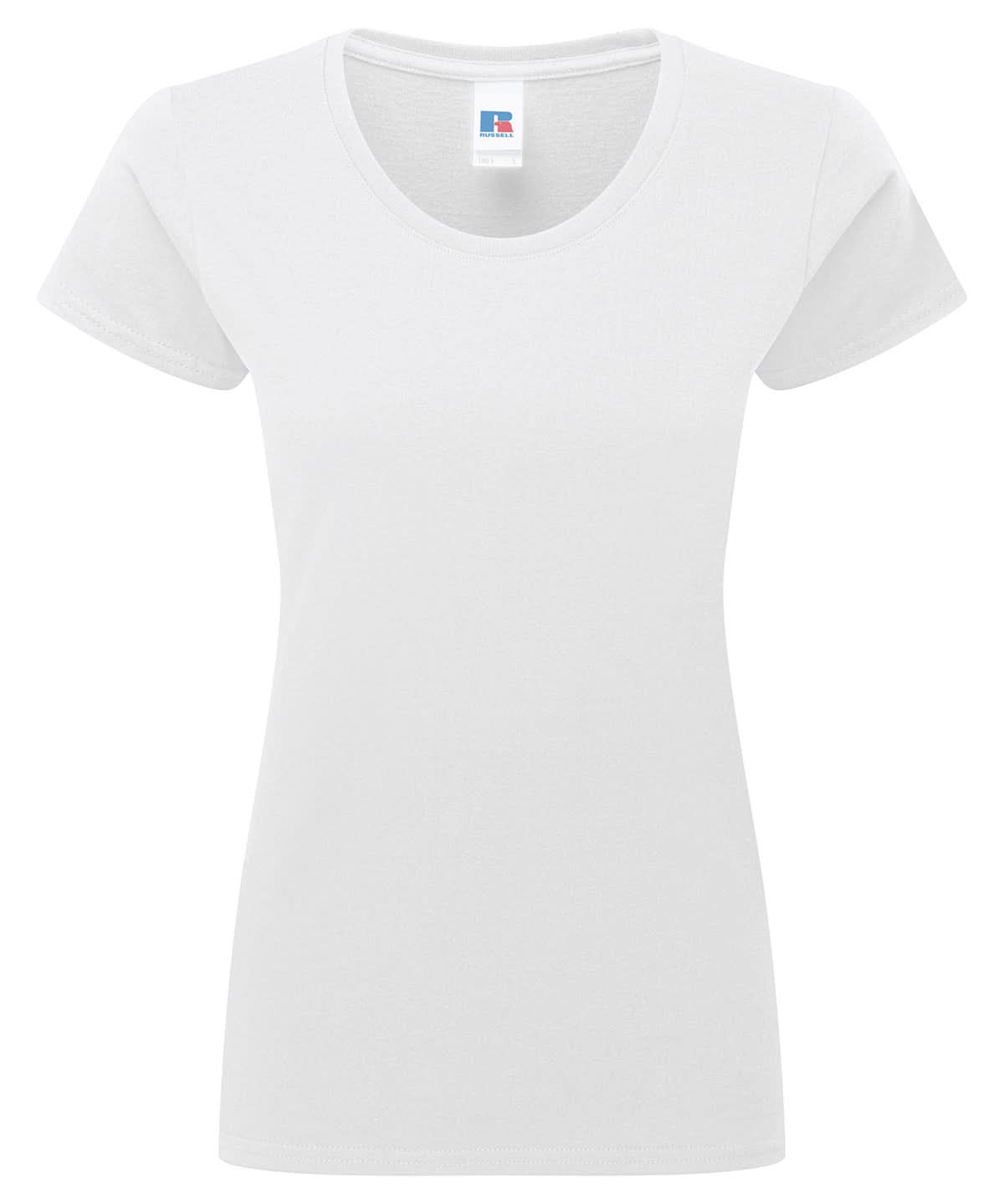 Russell Short Sleeve Europe Womens authentic classic t shirt J180F - White - Customisable T-Shirt