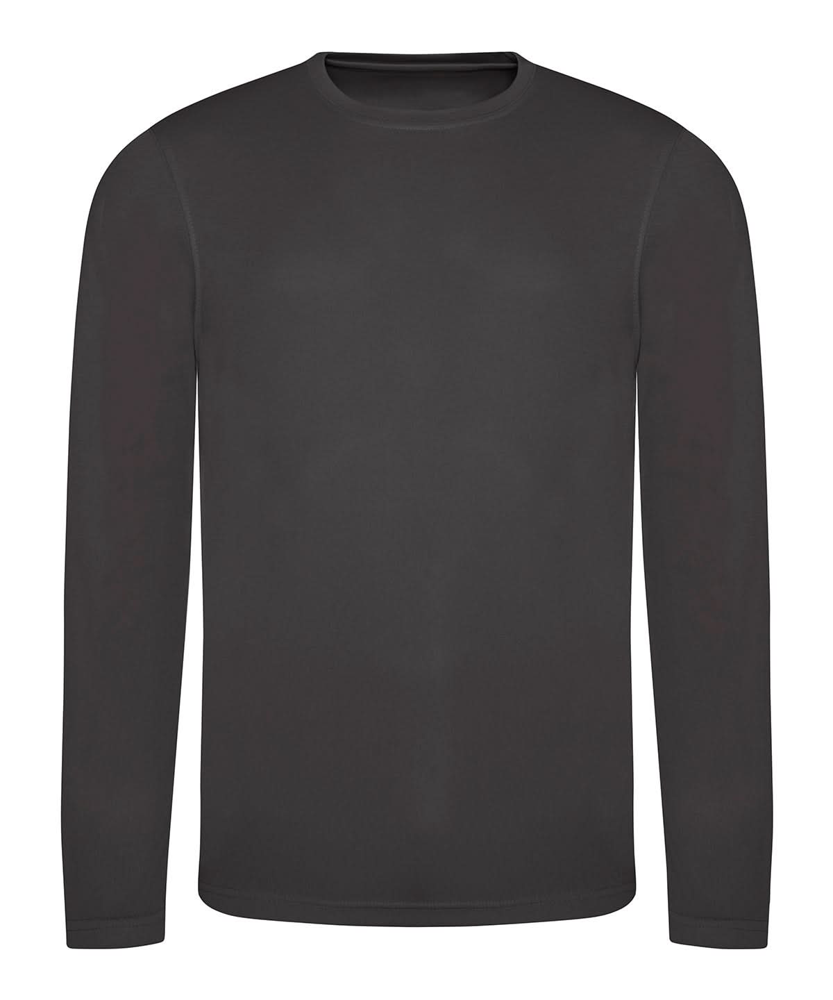 AWDis Just Cool Long sleeve cool T JC002 - Charcoal - Customisable T-Shirt