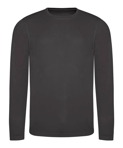 AWDis Just Cool Long sleeve cool T JC002 - Charcoal - Customisable T-Shirt