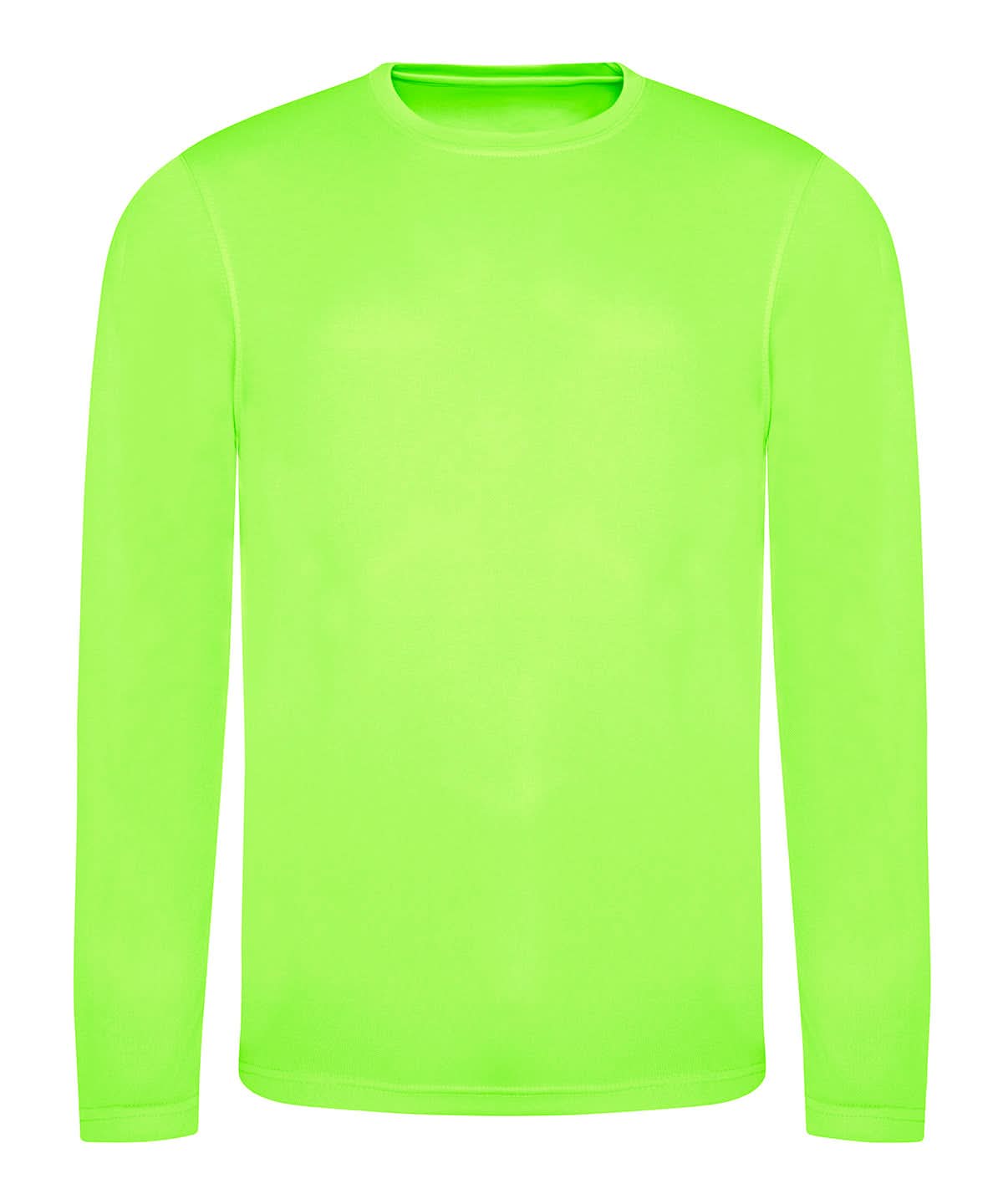 AWDis Just Cool Long sleeve cool T JC002 - Electric Green - Customisable T-Shirt