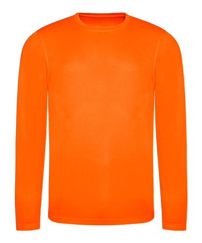 AWDis Just Cool Long sleeve cool T JC002 - Electric Orange - Customisable T-Shirt