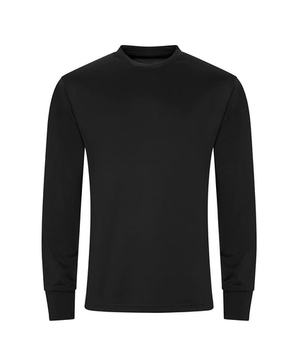 AWDis Just Cool Long sleeve active T JC023 - Jet Black - Customisable T-Shirt