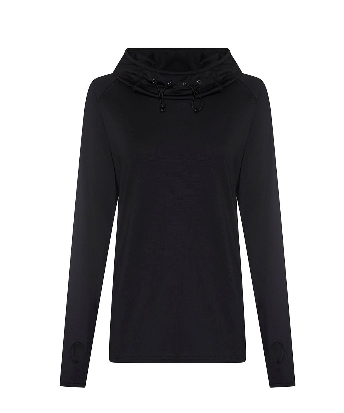 AWDis Just Cool Womens cool cowl neck top JC038 - Jet Black - Customisable Sports Overtops
