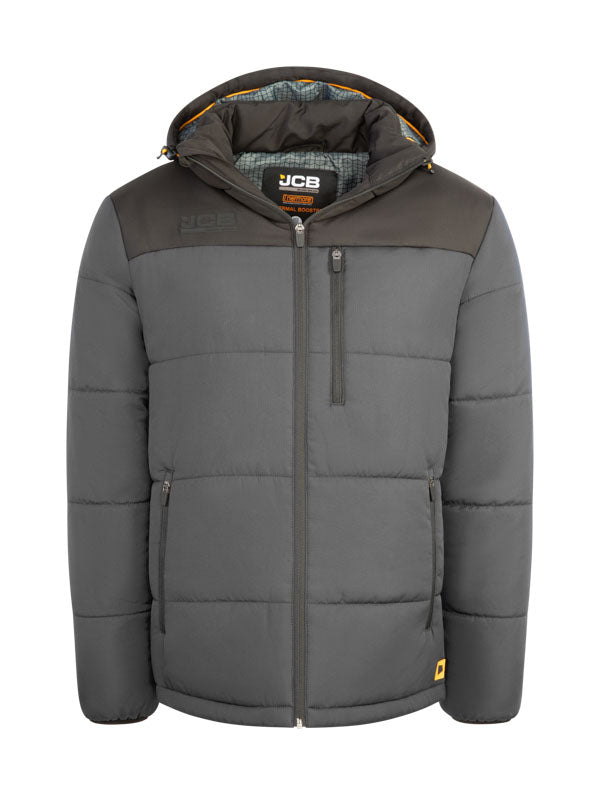 Jcb Workwear Unisex Padded Jacket Jcb006 - Grey Black - Customisable Jackets