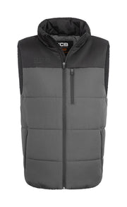 Jcb Workwear Unisex Padded Gilet Jcb007 - Grey Black - Customisable Bodywarmers
