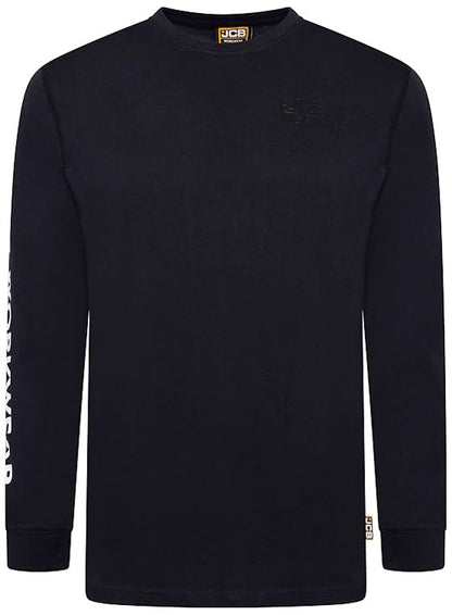 Jcb Workwear Banner Long Sleeve T Shirt Jcbbt - Navy Blue - Customisable T-Shirt