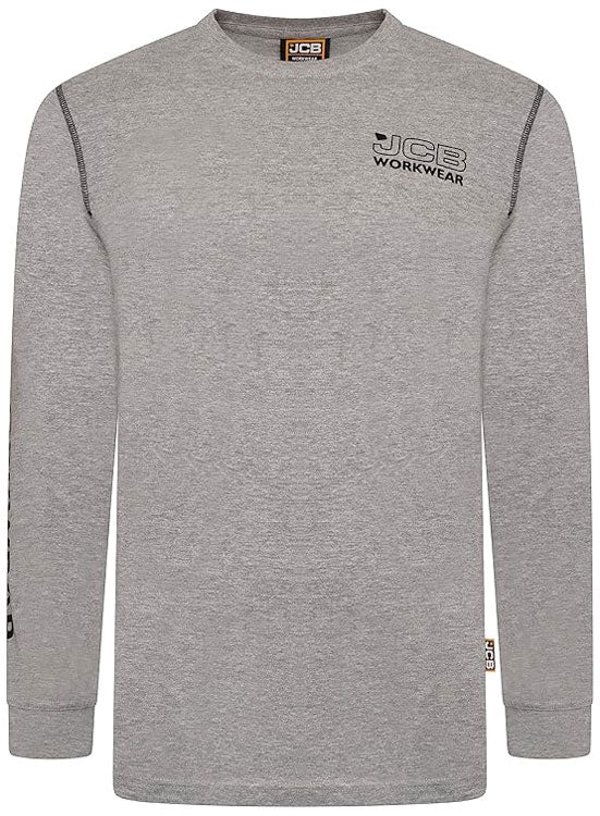 Jcb Workwear Banner Long Sleeve T Shirt Jcbbt - Grey - Customisable T-Shirt