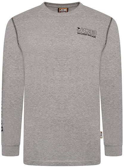 Jcb Workwear Banner Long Sleeve T Shirt Jcbbt - Grey - Customisable T-Shirt
