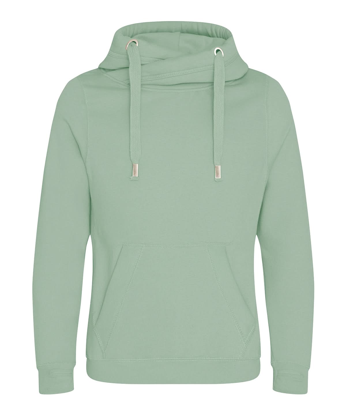 AWDis Just Hoods Cross neck hoodie JH021 - Dusty Green - Customisable Hoodies