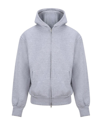 AWDis Just Hoods Signature heavyweight zoodie JH125 - Heather Grey - Customisable Hoodies