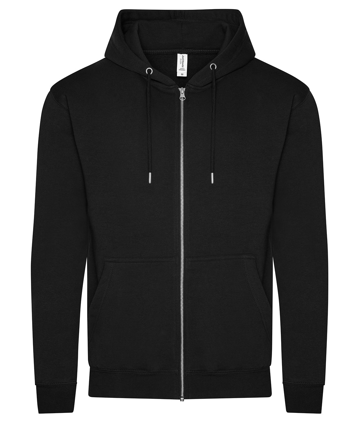 Organic zoodie - JH250 - Deep Black - Customisable Hoodies