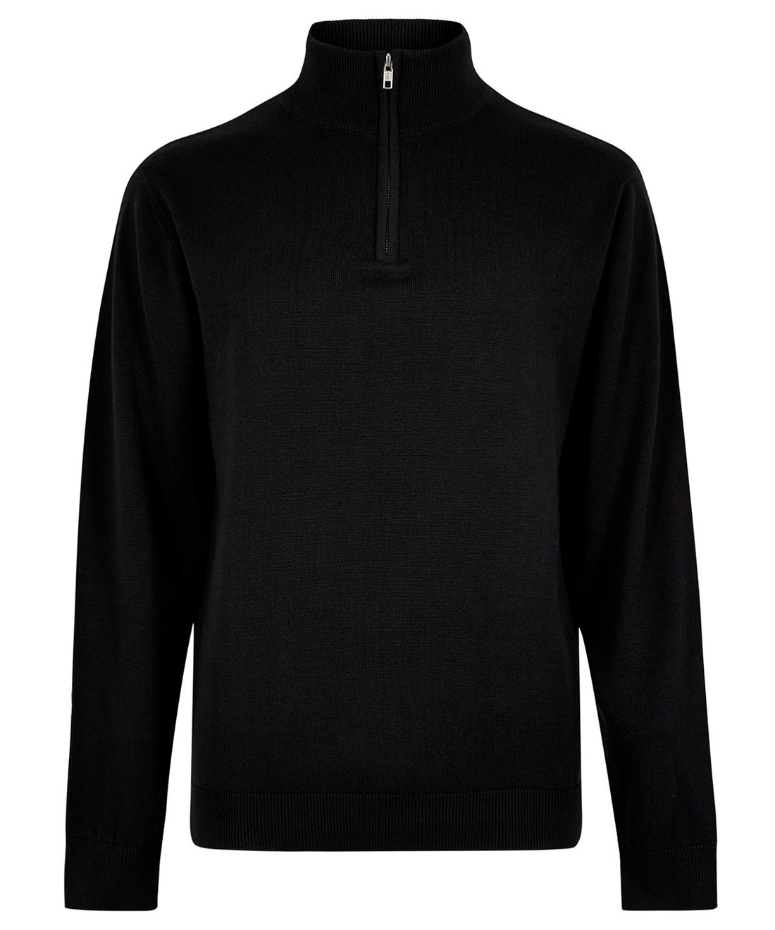 Regular fit Arundel 1/4-zip sweater - KK254 - Black - Customisable Knitted Jumpers