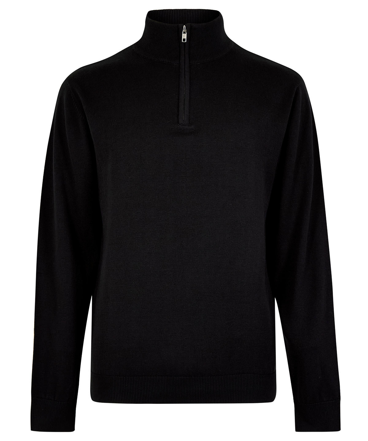 Regular fit Arundel 1/4-zip sweater - KK254 - Black - Customisable Knitted Jumpers