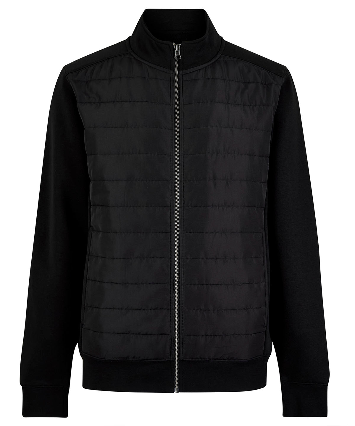 Regular fit quilted full-zip sweatshirt - KK331 - Black - Customisable Sweatshirts
