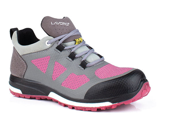 Lavoro Leia Ladies Esd Shoe Lav1215 - Grey Pink - Customisable Safety Trainers