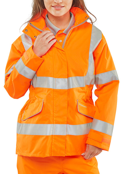 Beeswift Ladies Hi Vis Executive Jacket Lbd35 - Orange - Customisable Jacket