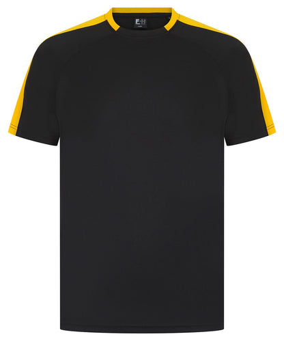 Finden &amp; Hales Finden Hales Unisex team t shirt LV290 - Black Gold - Customisable T-Shirt