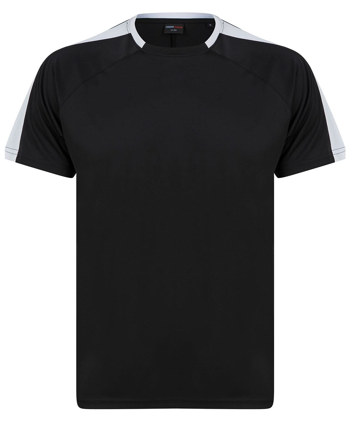 Finden &amp; Hales Finden Hales Unisex team t shirt LV290 - Black White - Customisable T-Shirt