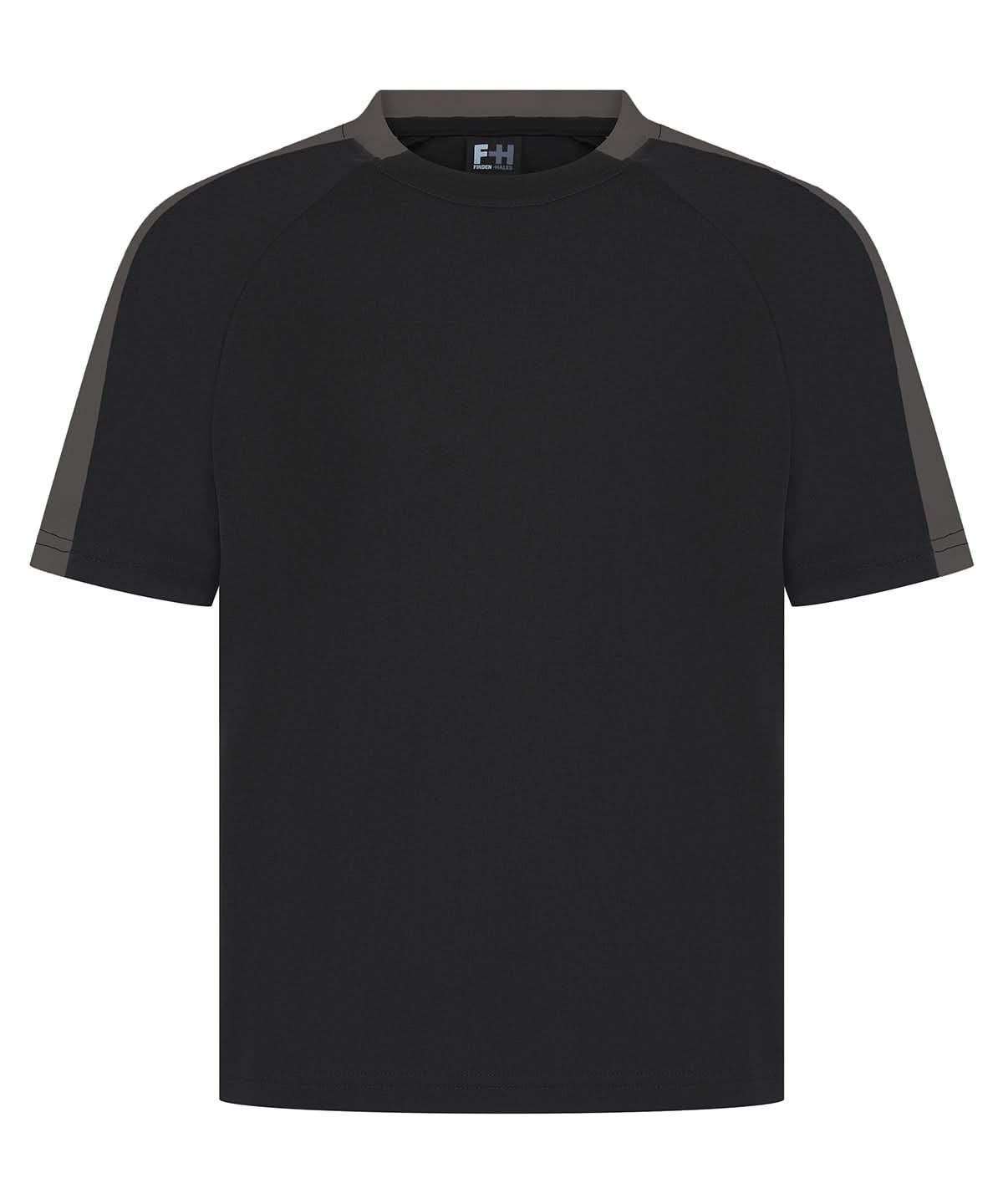Finden &amp; Hales Finden Hales Kids team t shirt LV292 - Black Gunmetal - Customisable T-Shirt