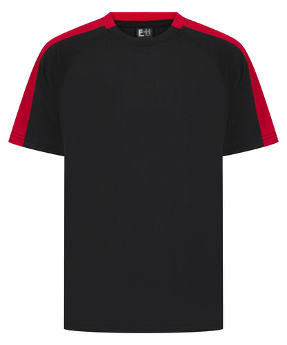 Finden &amp; Hales Finden Hales Kids team t shirt LV292 - Black Red - Customisable T-Shirt
