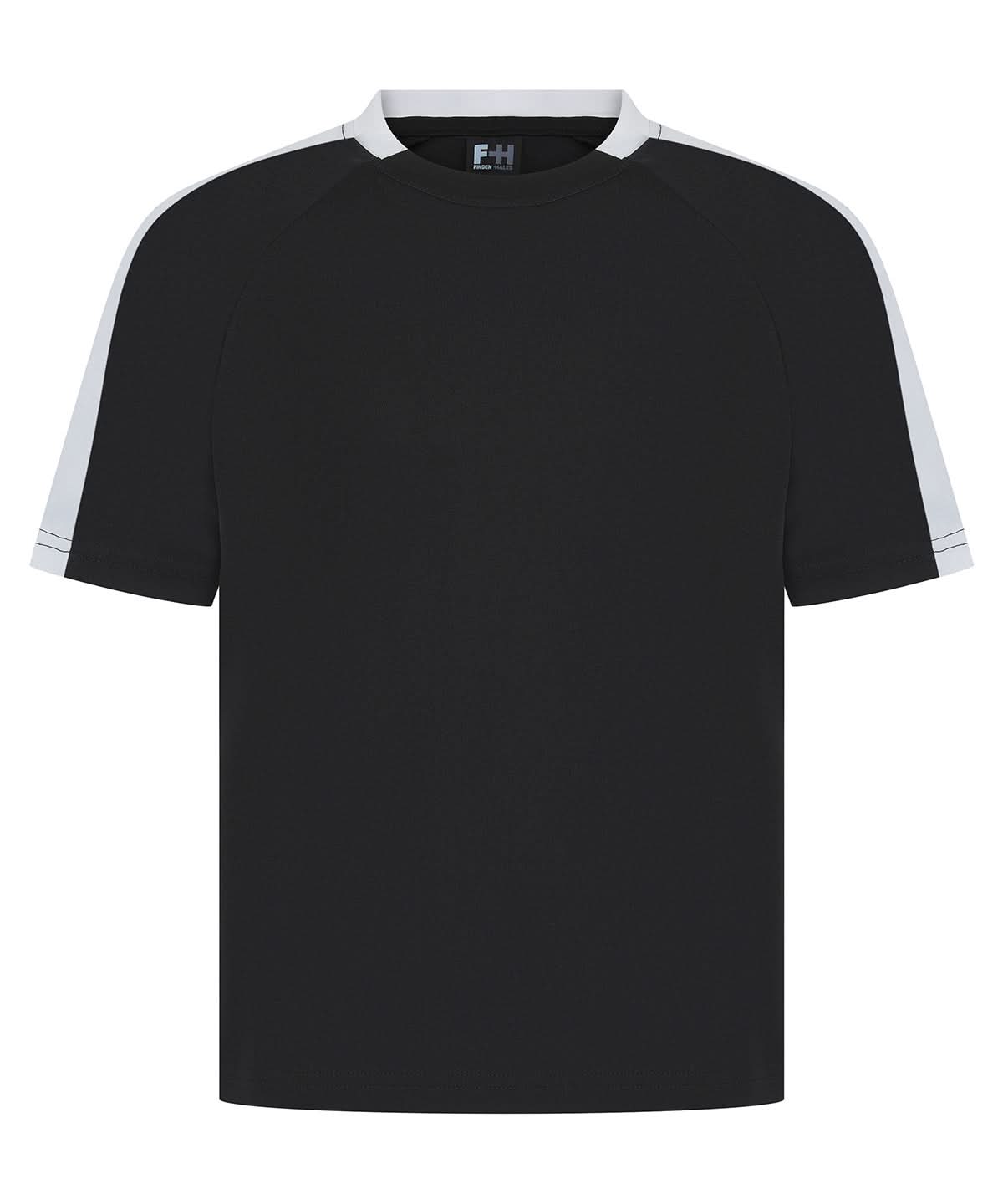 Finden &amp; Hales Finden Hales Kids team t shirt LV292 - Black White - Customisable T-Shirt