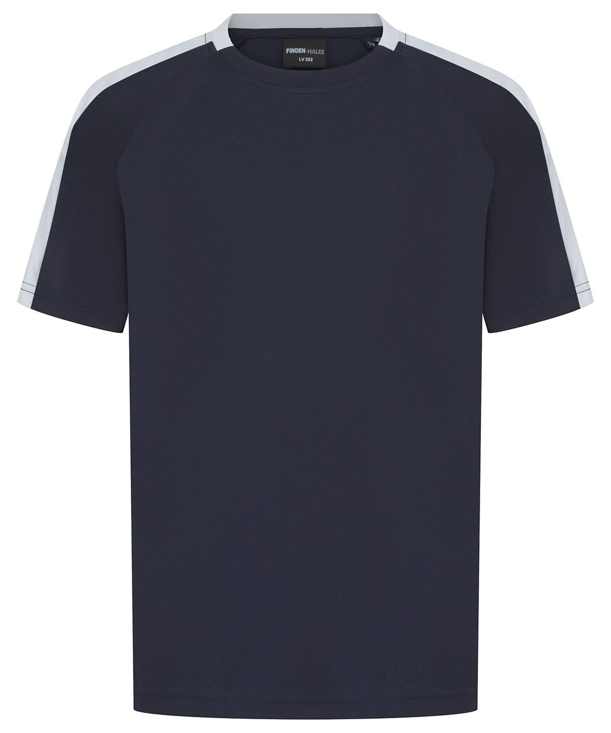 Finden &amp; Hales Finden Hales Kids team t shirt LV292 - Navy White - Customisable T-Shirt