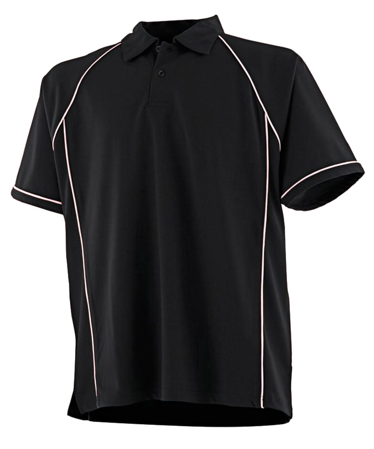 Finden &amp; Hales Finden Hales Piped performance polo LV370 - Black White - Customisable Polos