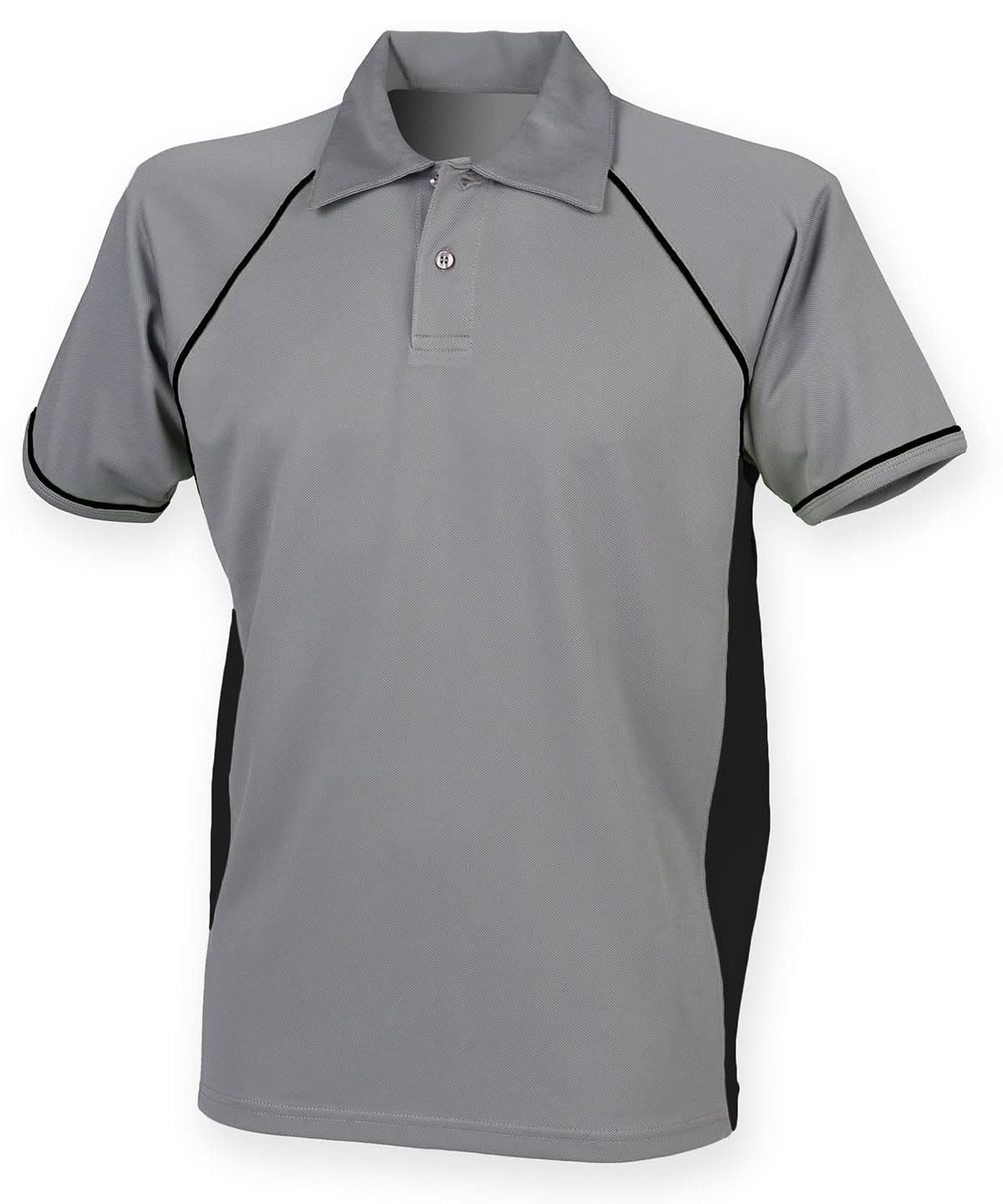 Finden &amp; Hales Finden Hales Piped performance polo LV370 - Gunmetal Grey Black Black - Customisable Polos