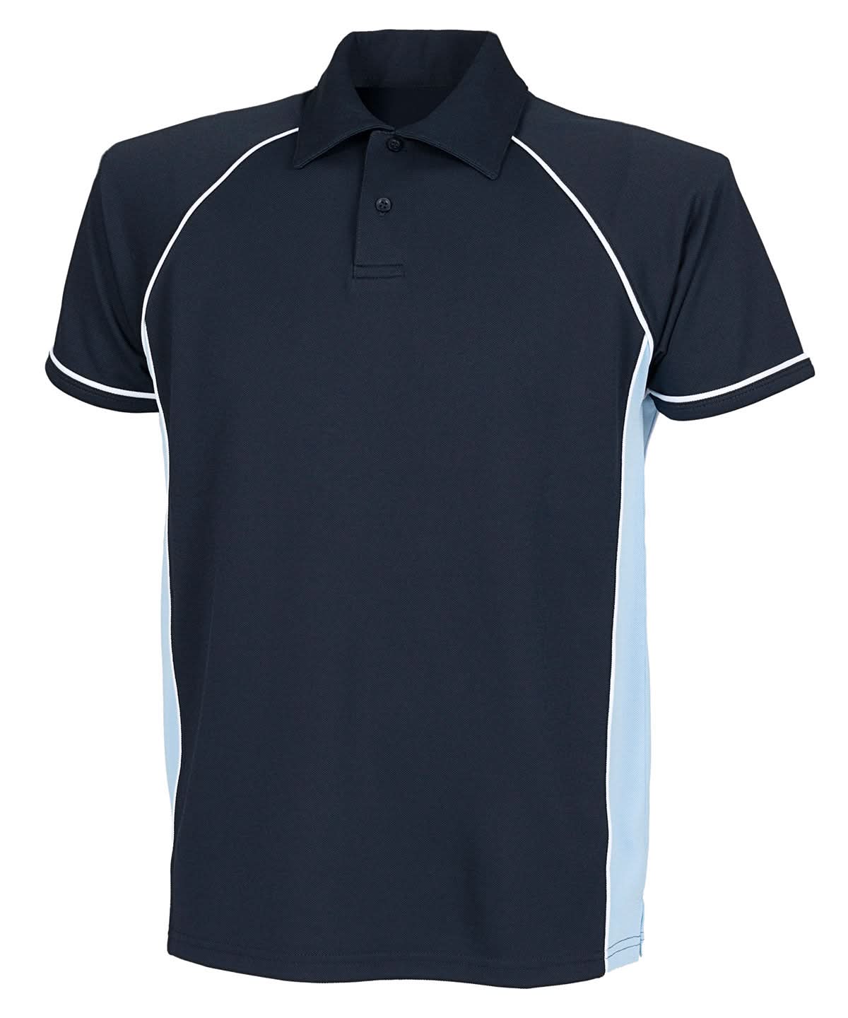 Finden &amp; Hales Finden Hales Piped performance polo LV370 - Navy Sky White - Customisable Polos