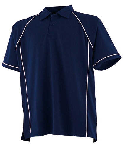 Finden &amp; Hales Finden Hales Piped performance polo LV370 - Navy White - Customisable Polos