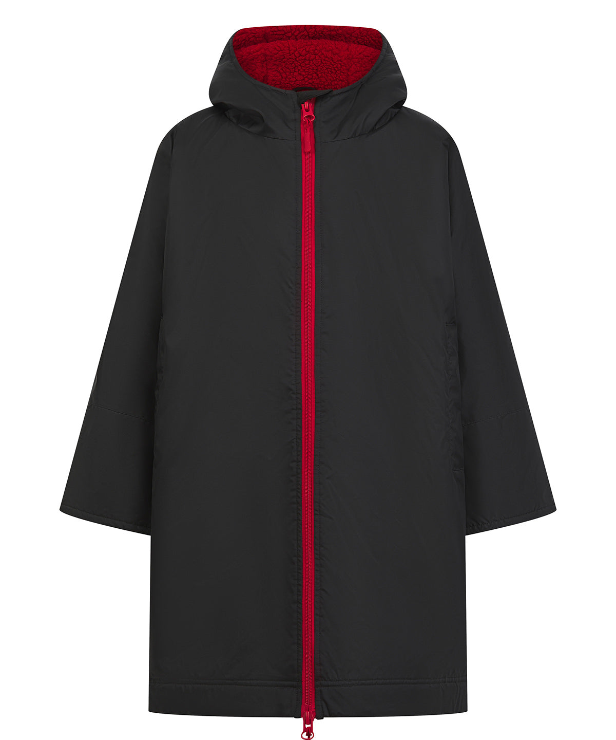 Kids All Weather Dry Robe - Black Red* - Customisable Jacket