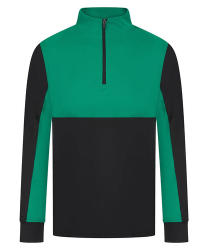 Finden &amp; Hales Adults o Zip Tracksuit Top LV874 - Black Emerald - Customisable Trackwear