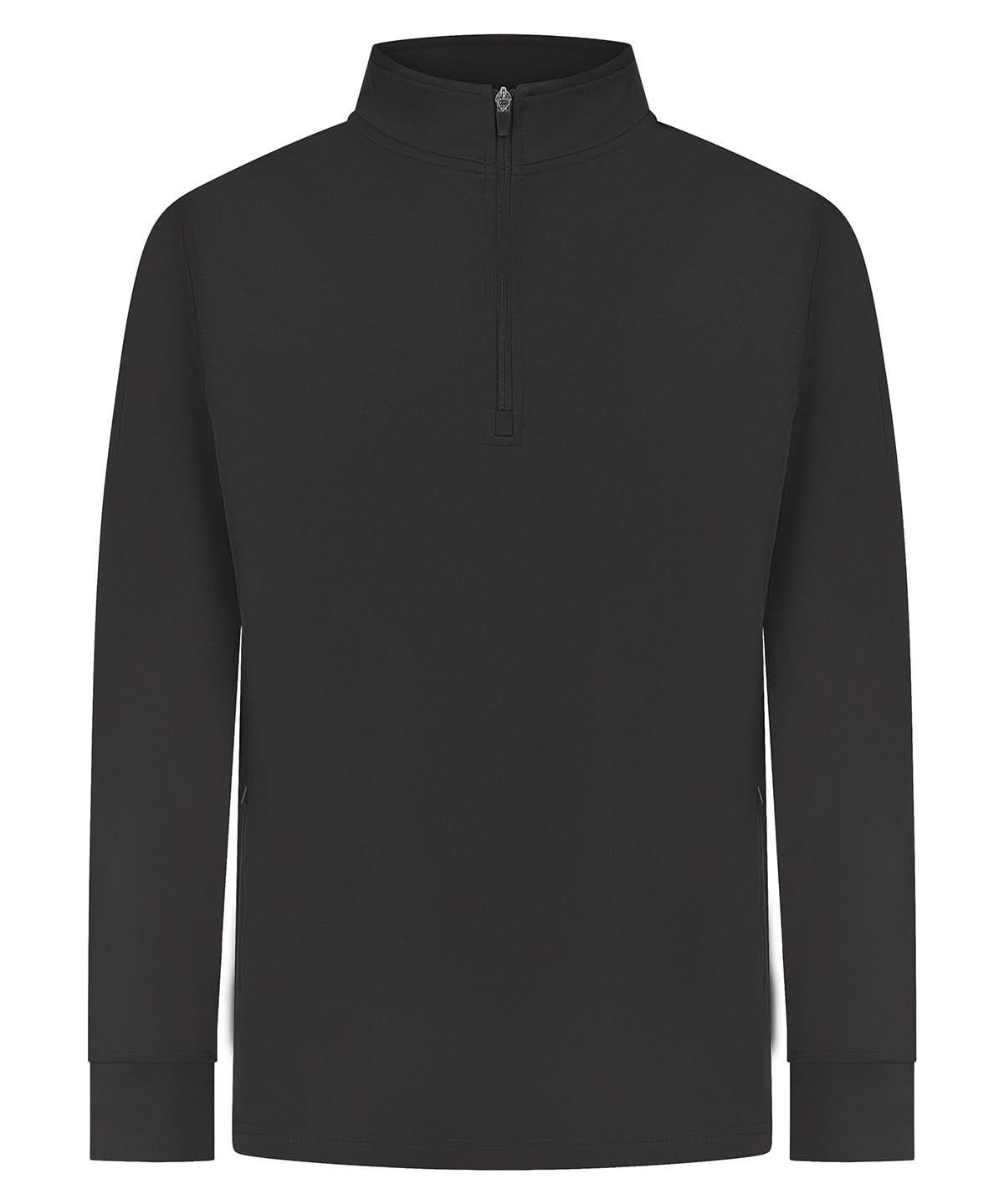 Finden &amp; Hales Adults o Zip Tracksuit Top LV874 - Black - Customisable Trackwear