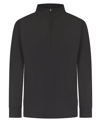 Finden &amp; Hales Adults o Zip Tracksuit Top LV874 - Black - Customisable Trackwear