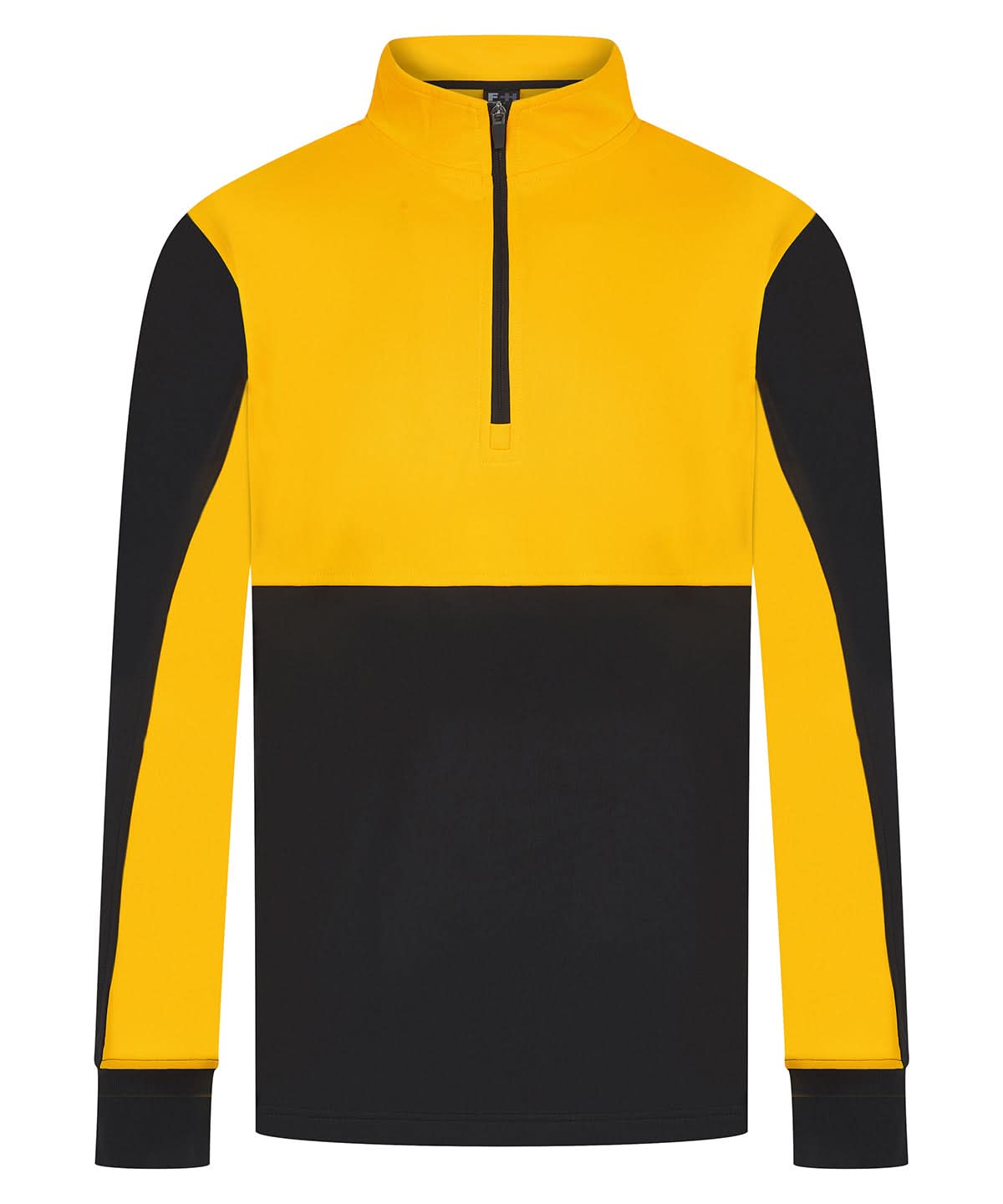 Finden &amp; Hales Adults o Zip Tracksuit Top LV874 - Black Gold - Customisable Trackwear