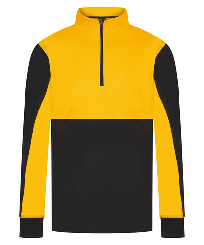 Finden &amp; Hales Adults o Zip Tracksuit Top LV874 - Black Gold - Customisable Trackwear
