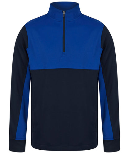 Finden &amp; Hales Adults o Zip Tracksuit Top LV874 - Navy Royal - Customisable Trackwear