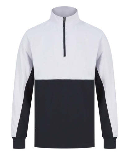 Finden &amp; Hales Adults o Zip Tracksuit Top LV874 - Navy White - Customisable Trackwear