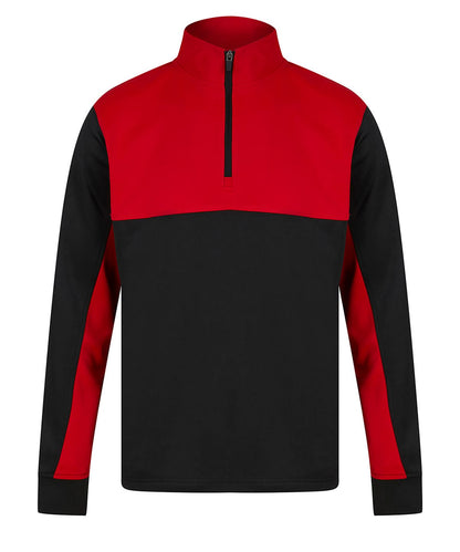 Finden &amp; Hales Finden Hales Kids tracksuit top LV875 - Black Red - Customisable Trackwear