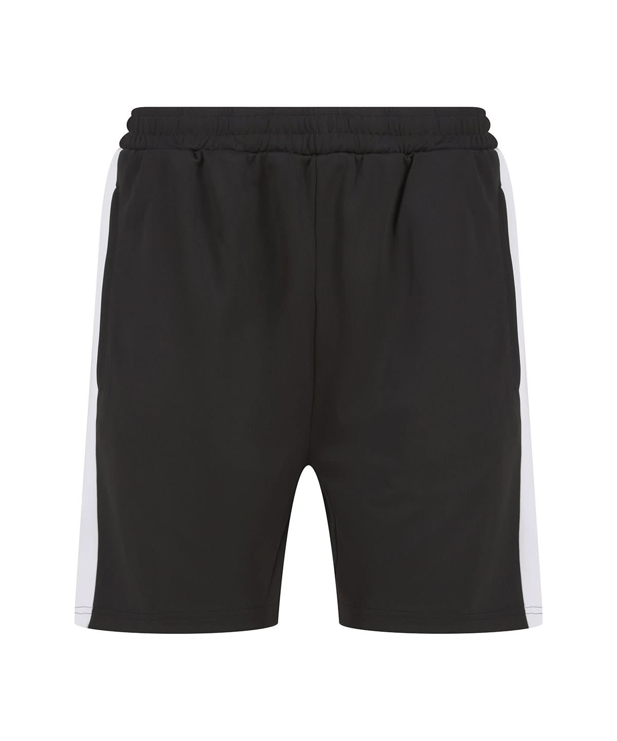 Finden &amp; Hales Finden Hales Knitted shorts with zip pockets LV886 - Black White - Customisable Shorts