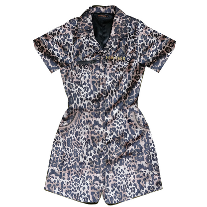 Pewtner Minipewt - Dog Grooming Jumpsuit - leopard - Customisable Workwear